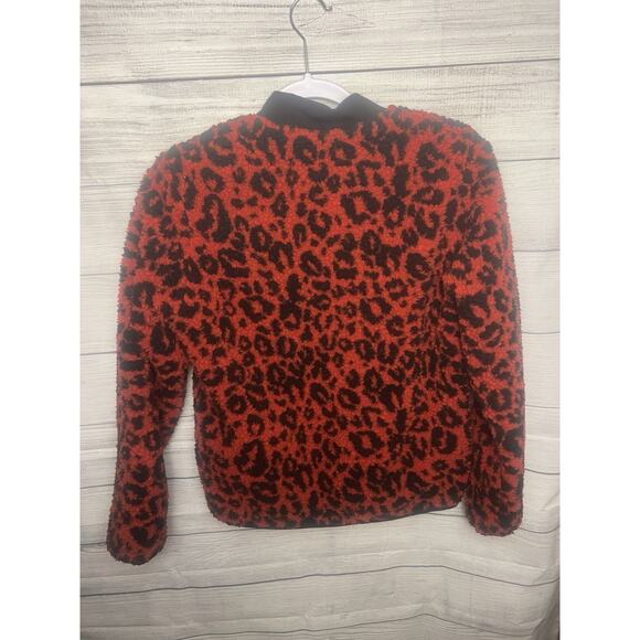 Carhartt W JANET LINER Fleece Jacket XS Polyester Red Leopard - Picture 4 of 7